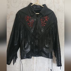 Leather motorcycle jacket sz XL    m39t